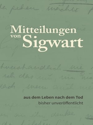 cover image of Mitteilungen von Sigwart